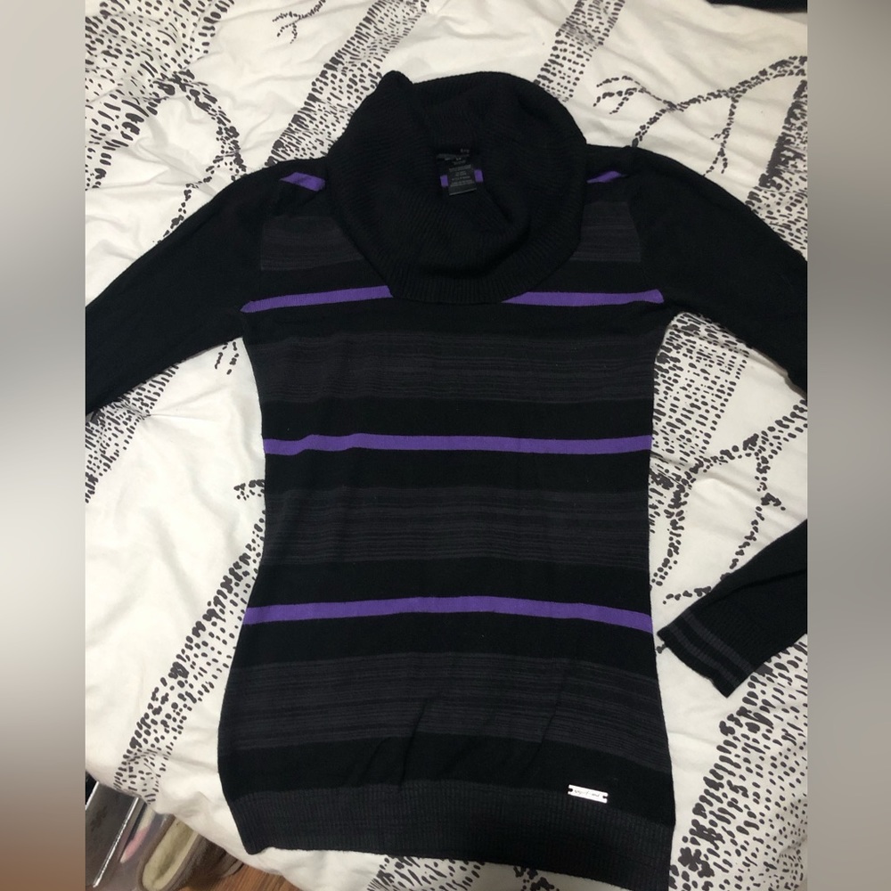 EXGIRLFRIEND | Long Stripped Sweater | Cowl | Small